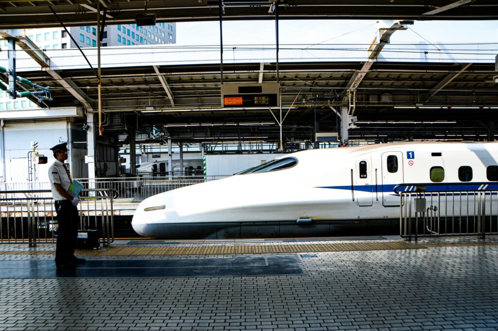 JR Pass and IC card use on a Japan shinkansen platform
